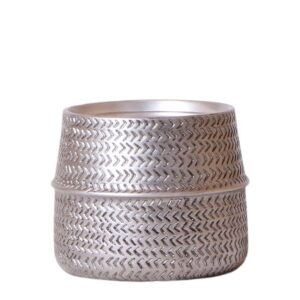 Kolibri Home | Groove bloempot - Zilveren keramieken sierpot - Ø9cm