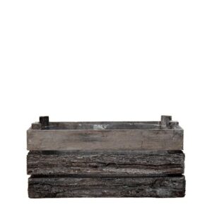 Kolibri Home | Woodenbark twins - houten sierpot/ sierbak - potmaat 2x Ø12cm