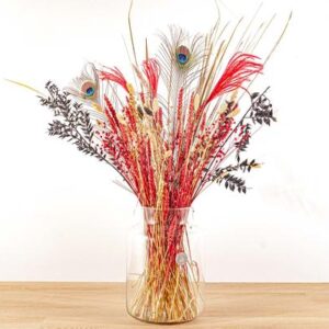 Droogbloemen boeket - Red & Gold - Droogboeket - 70 cm