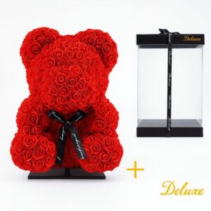 Beer DELUXE op standaard 40cm - rood foam - in luxe cadeauverpakking 40 cm