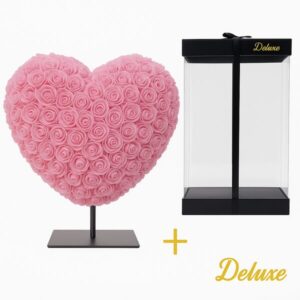 Hart DELUXE op standaard 25cm | lichtroze | in luxe cadeauverpakking 25 cm