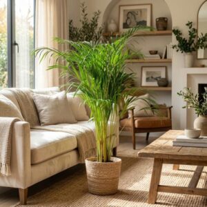 Green boutiQ - Kamerplant - Goudpalm - Dypsis Lutescens Areca - Groen - Weinig onderhoud - 1 Plant - Pot 21cm - Hoogte 90 - 100cm
