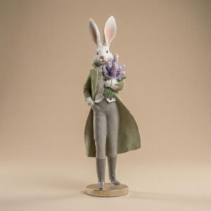 Paashaas beeldje - Haas heer met bloemen - ↑ 51 cm