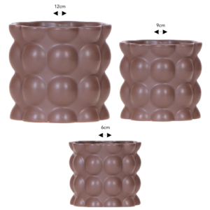 Kolibri Company | Combi deal | Cotton sierpot bruin – set 6 cm + 9 cm + 12 cm