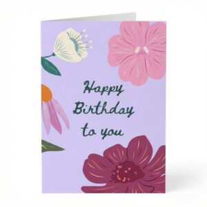 Wenskaart "Happy Birthday" - A6 Gevouwen - Voeg persoonlijke boodschap toe